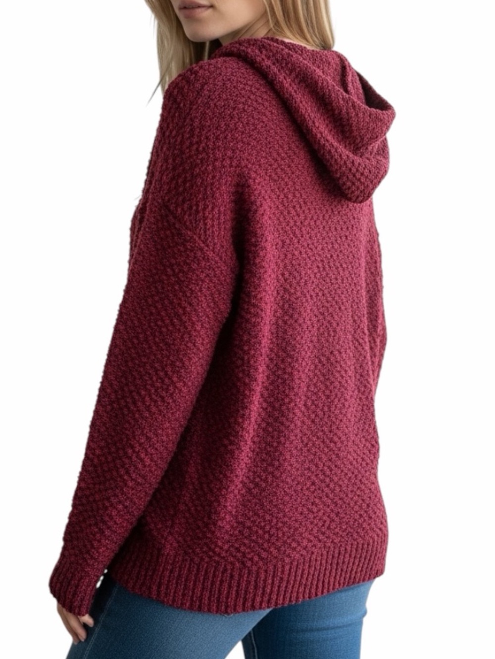 **NWT** ANDREE BY UNIT Textured Hooded Knit Pullover
